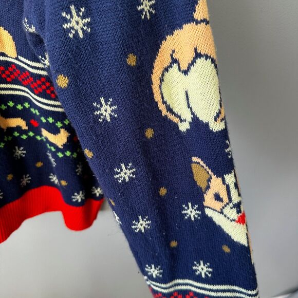 Geeknet Corgi Dog Holiday Ugly Funny Christmas Sweater Adult 2X - Picture 4 of 7